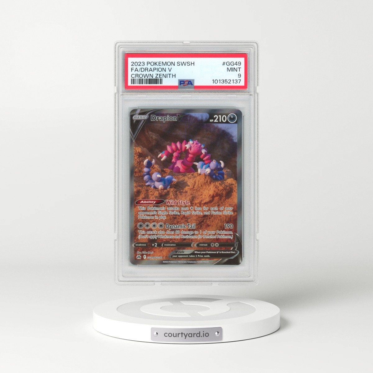 2023 Pokémon Sword and Shield Crown Zenith #GG49 Drapion V - Holo Full Art (PSA 9 MINT)