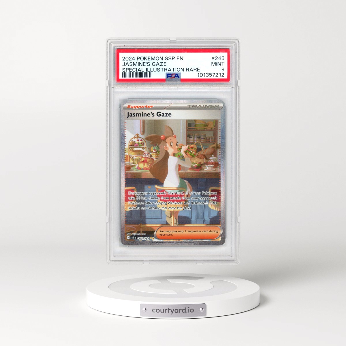2024 Pokémon Ssp EN-Surging Sparks #245 Jasmine's Gaze - Special Illustration Rare (PSA 9 MINT)