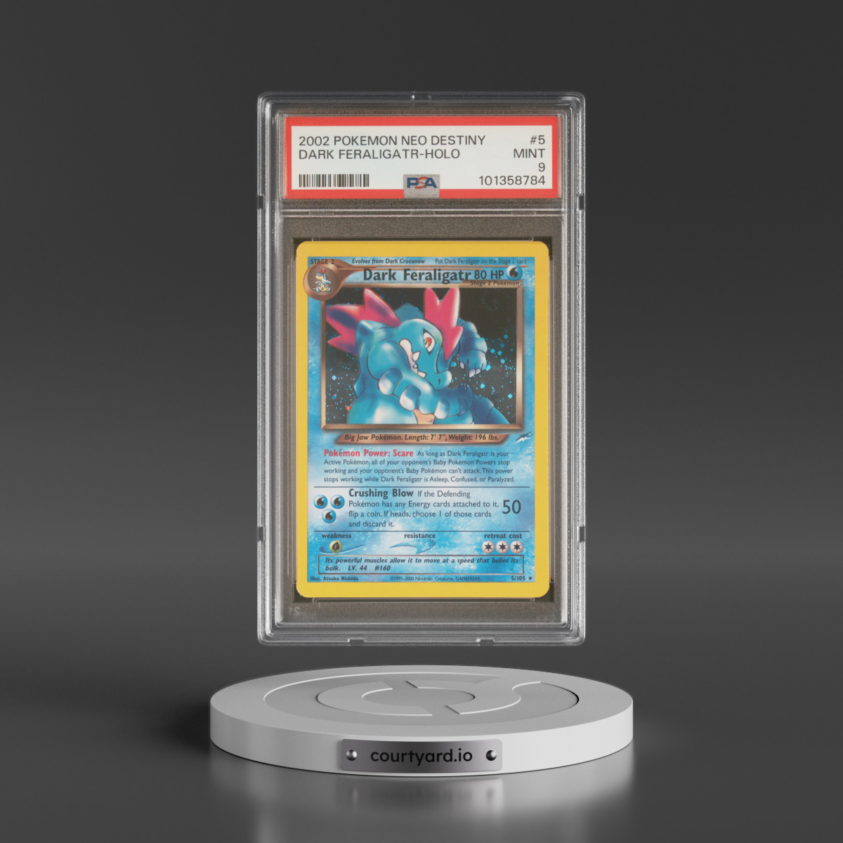 2002 Pokémon Neo Destiny #5 Dark Feraligatr - Holo (PSA 9 MINT)