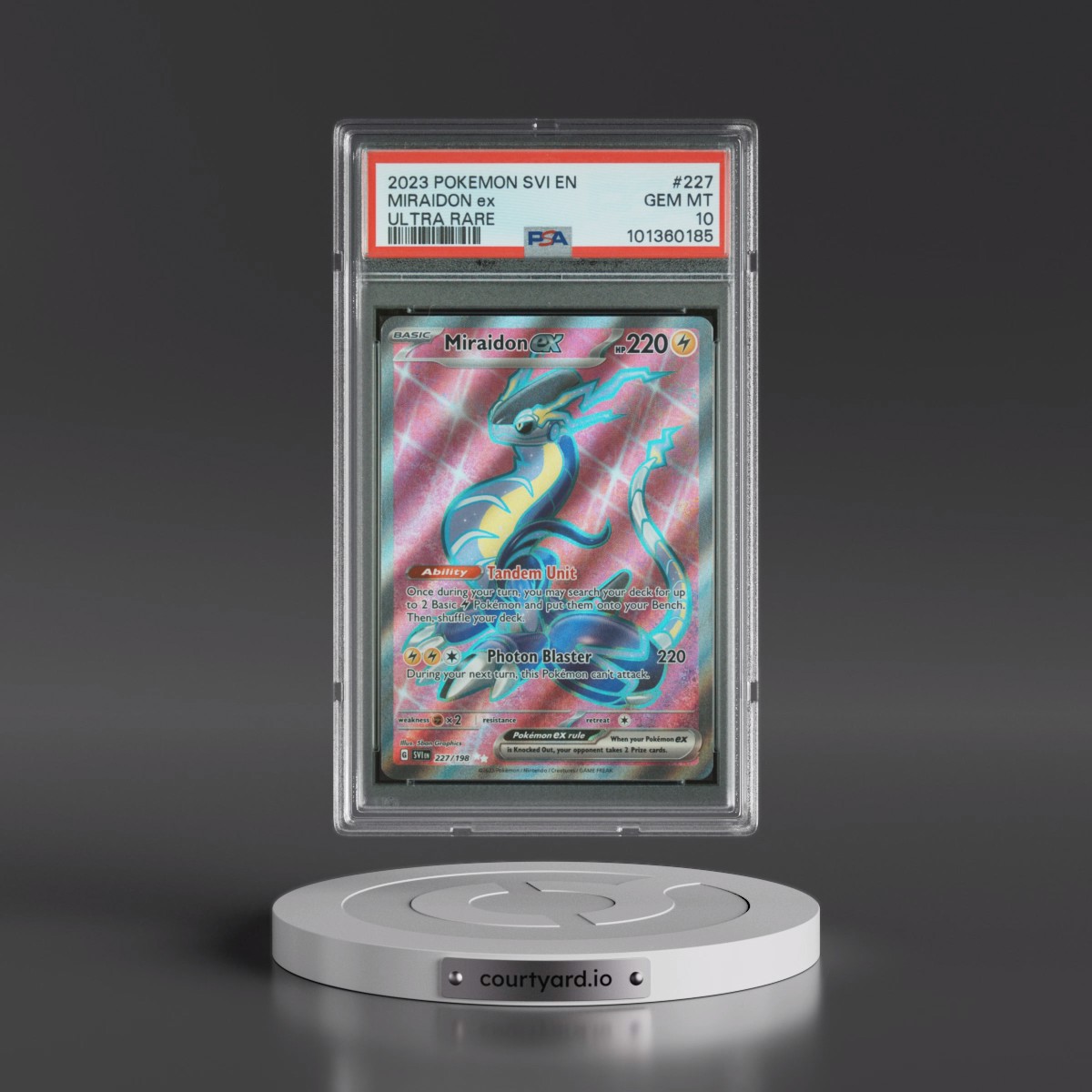 2023 Pokémon Svi EN-Scarlet & Violet #227 Miraidon EX - Holo Ultra Rare (PSA 10 GEM MINT)