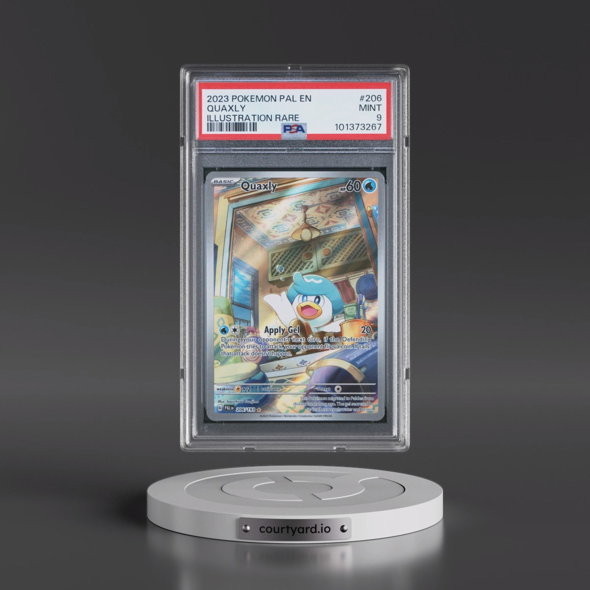 2023 Pokémon Pal EN-Paldea Evolved #206 Quaxly - Illustration Rare (PSA 9 MINT)