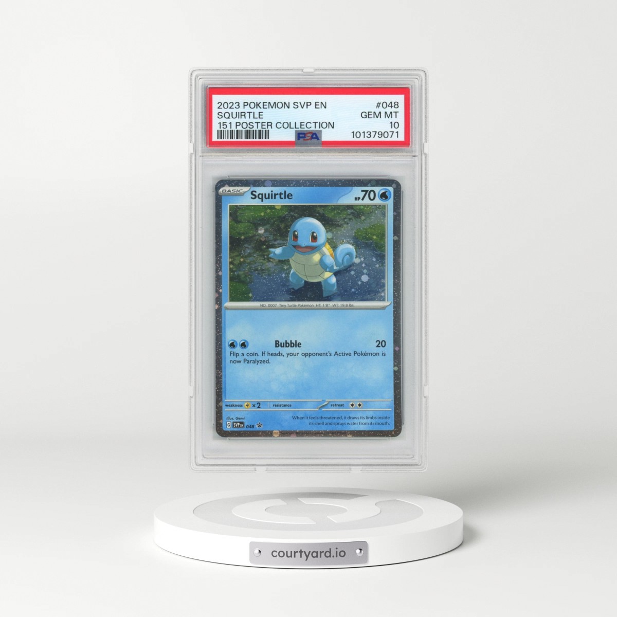 2023 Pokémon Svp EN-SV Black Star Promo #048 Squirtle - 151 Poster Collection (PSA 10 GEM MINT)
