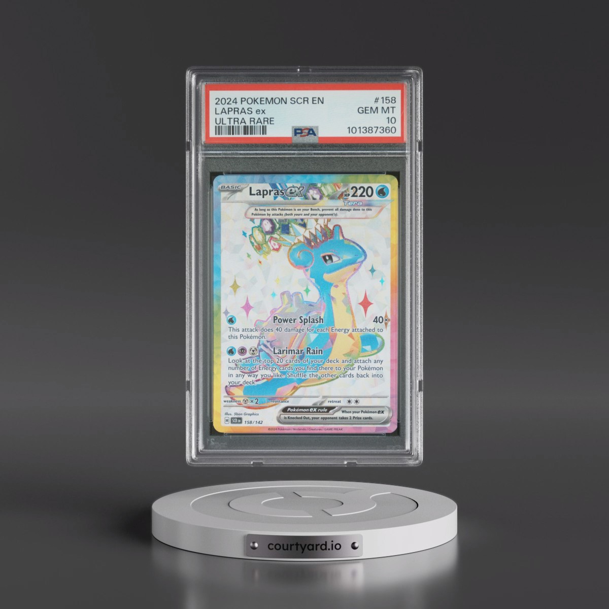 2024 Pokémon Scr EN-Stellar Crown #158 Lapras EX - Holo Ultra Rare (PSA 10 GEM MINT)