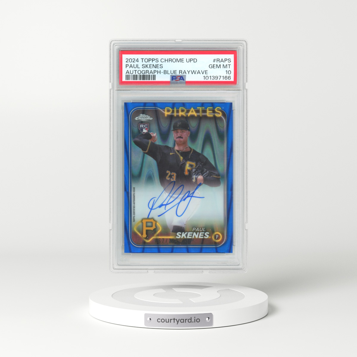 2024 Topps Chrome Update Chrome Baseball Update Series Autographs #RAPS Paul Skenes - Blue Raywave (PSA 10 GEM MINT)