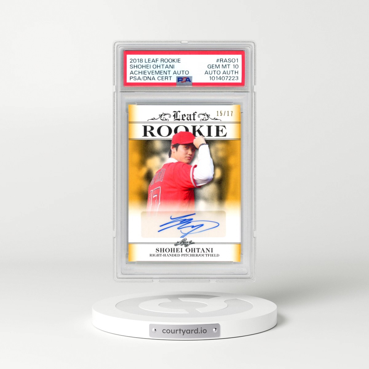 2018 Leaf Rookie Ohtani Achievement Autograph #RASO1 Shohei Ohtani (PSA 10 GEM MINT)