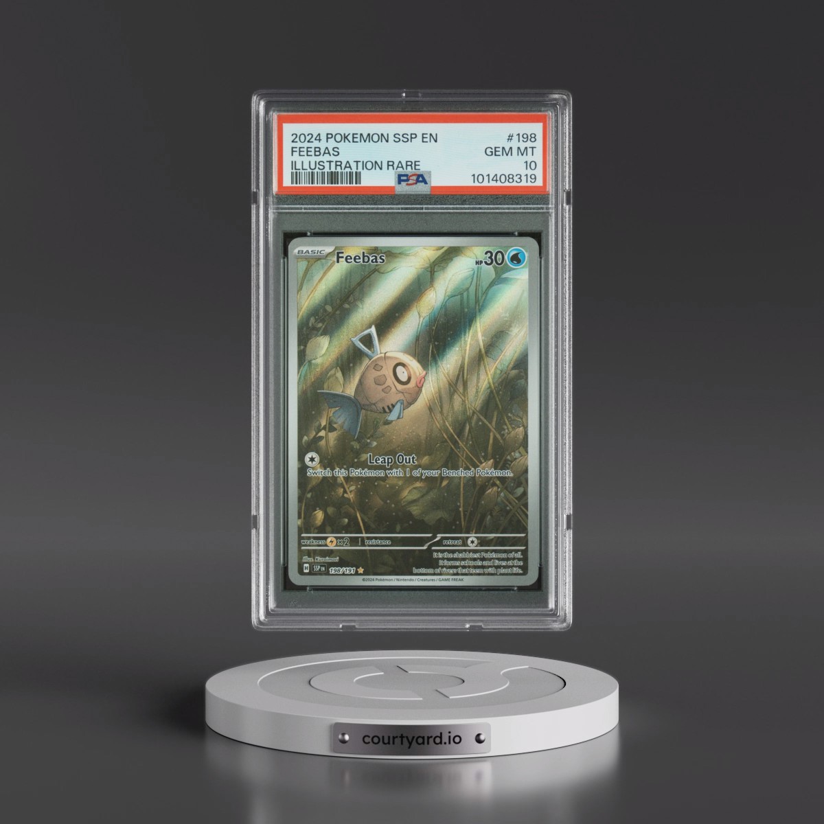 2024 Pokémon Ssp EN-Surging Sparks #198 Feebas - Illustration Rare (PSA 10 GEM MINT)