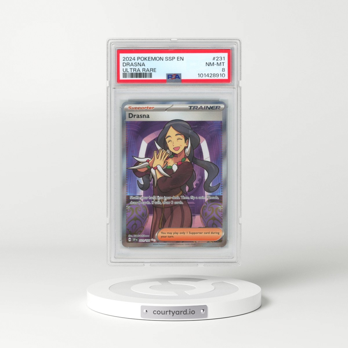 2024 Pokémon Ssp EN-Surging Sparks #231 Drasna - Ultra Rare (PSA 8 NM-MT)