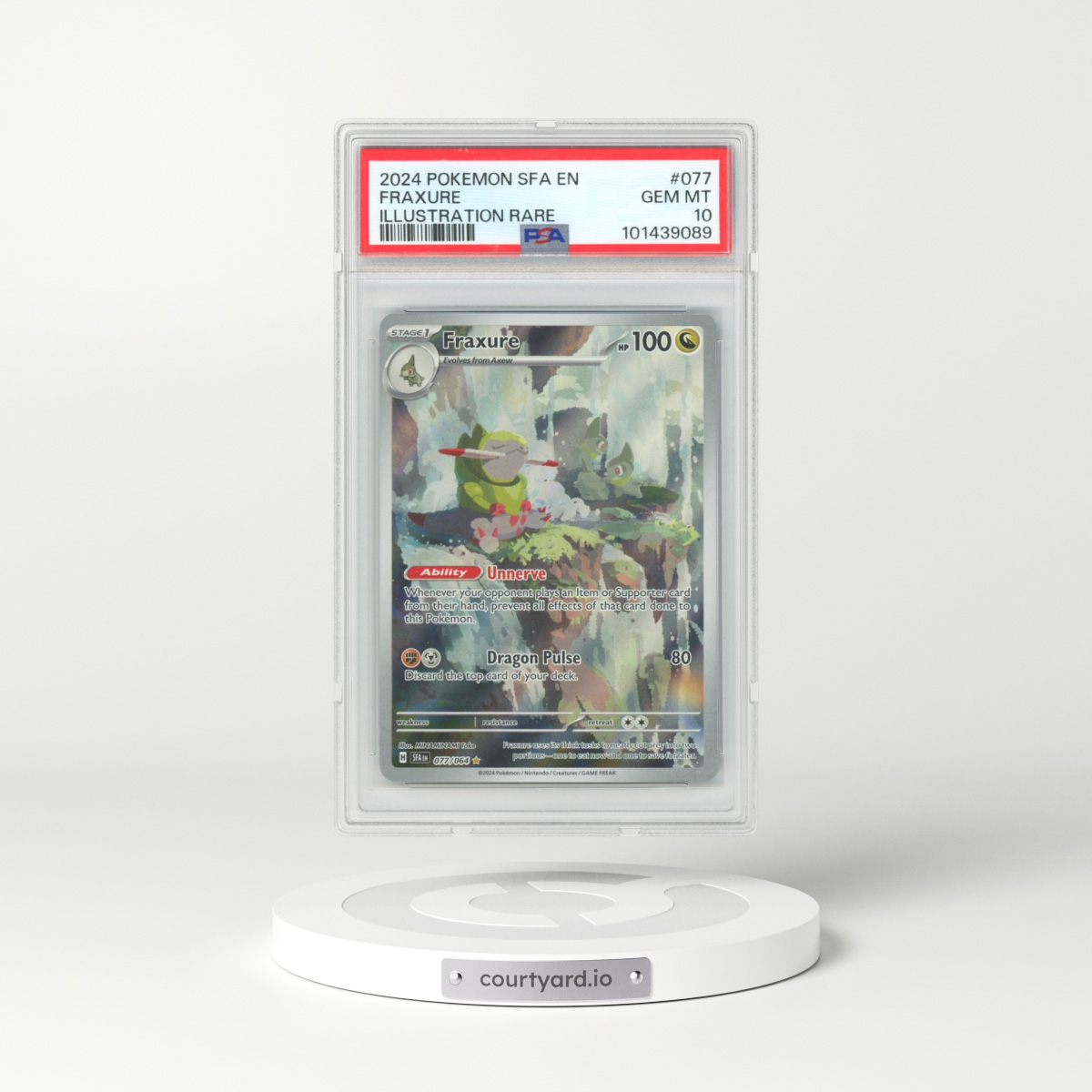2024 Pokémon Sfa EN-Shrouded Fable #077 Fraxure - Illustration Rare (PSA 10 GEM MINT)