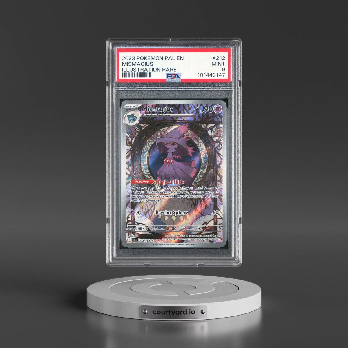 2023 Pokémon Pal EN-Paldea Evolved #212 Mismagius - Illustration Rare (PSA 9 MINT)