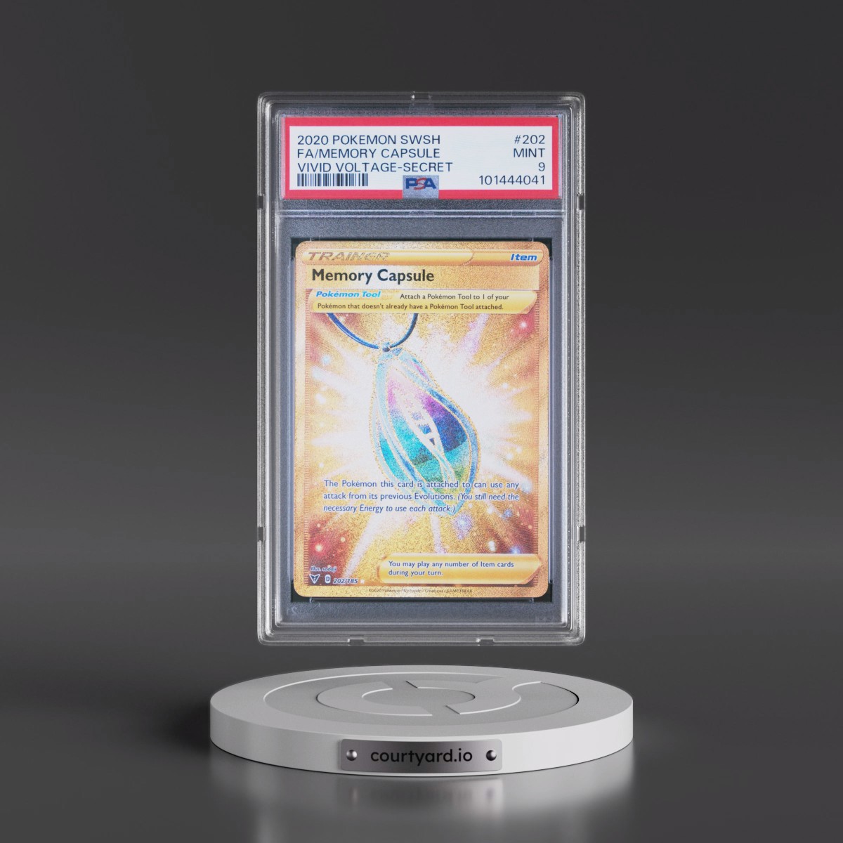 2020 Pokémon Sword & Shield Vivid Voltage #202 Memory Capsule - Full Art Secret (PSA 9 MINT)