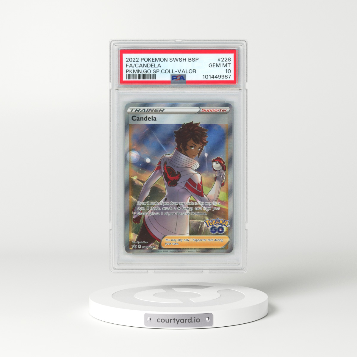 2022 Pokémon Swsh Black Star Promo #228 Candela - Full Art Pokemon Go Special Collection-Team Valor (PSA 10 GEM MINT)