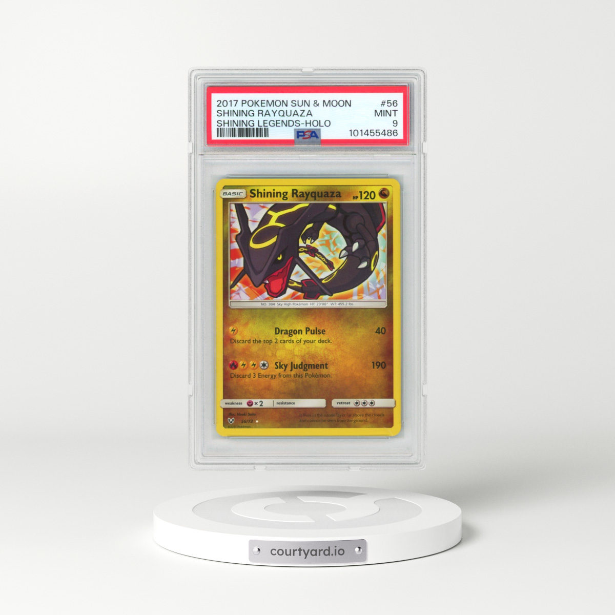 2017 Pokémon Sun & Moon Shining Legends #56 Shining Rayquaza - Holo Holo (PSA 9 MINT)