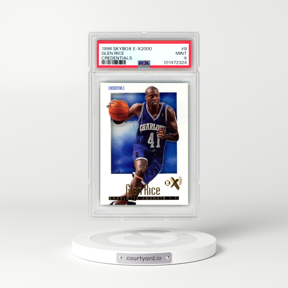 1996 Skybox E-X2000 #8 Glen Rice - Credentials (PSA 9 MINT)