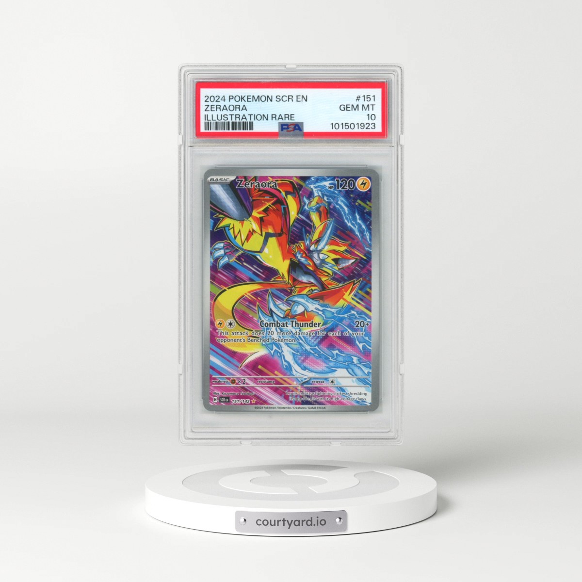 2024 Pokémon Scr EN-Stellar Crown #151 Zeraora - Illustration Rare (PSA 10 GEM MINT)