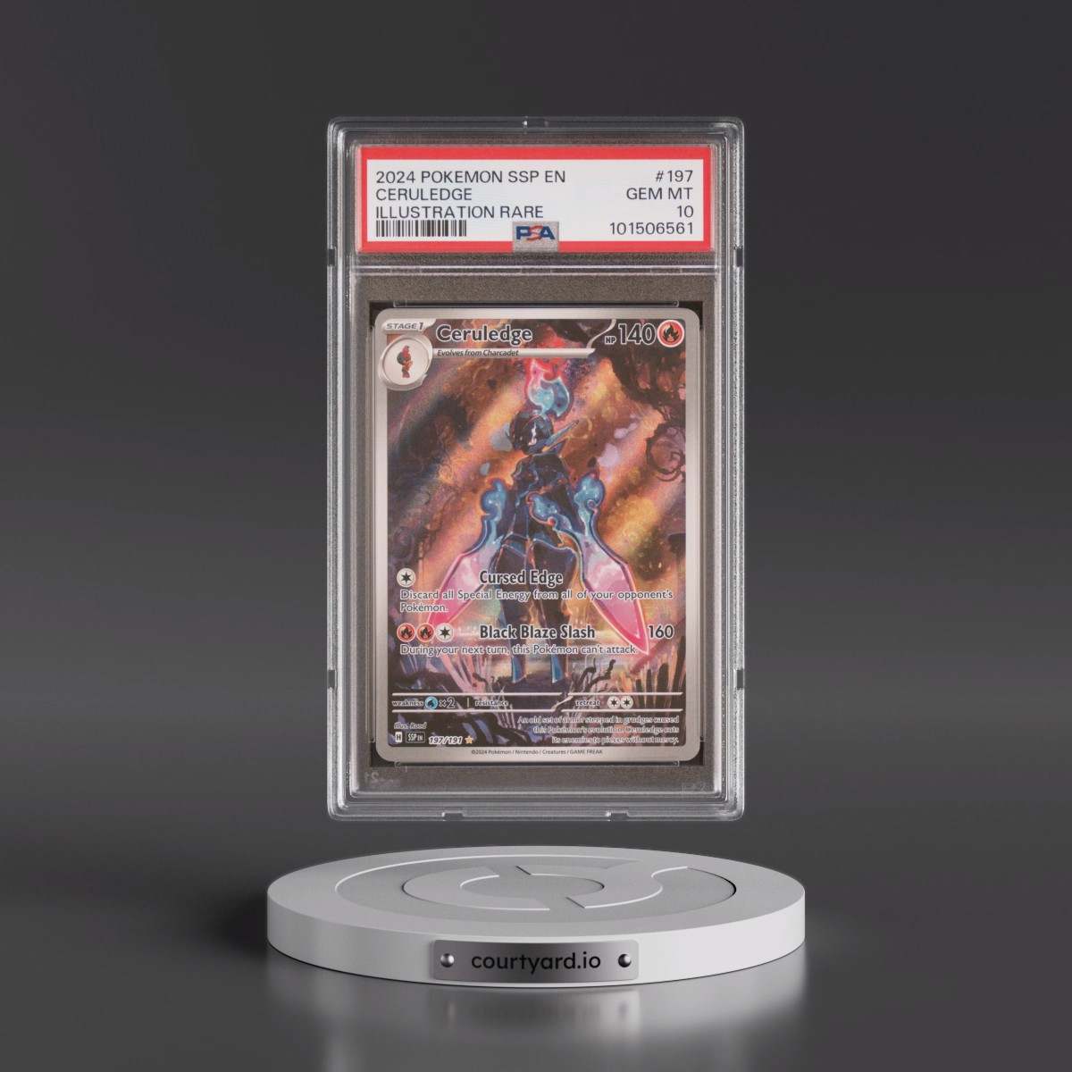 2024 Pokémon Ssp EN-Surging Sparks #197 Ceruledge - Illustration Rare (PSA 10 GEM MINT)