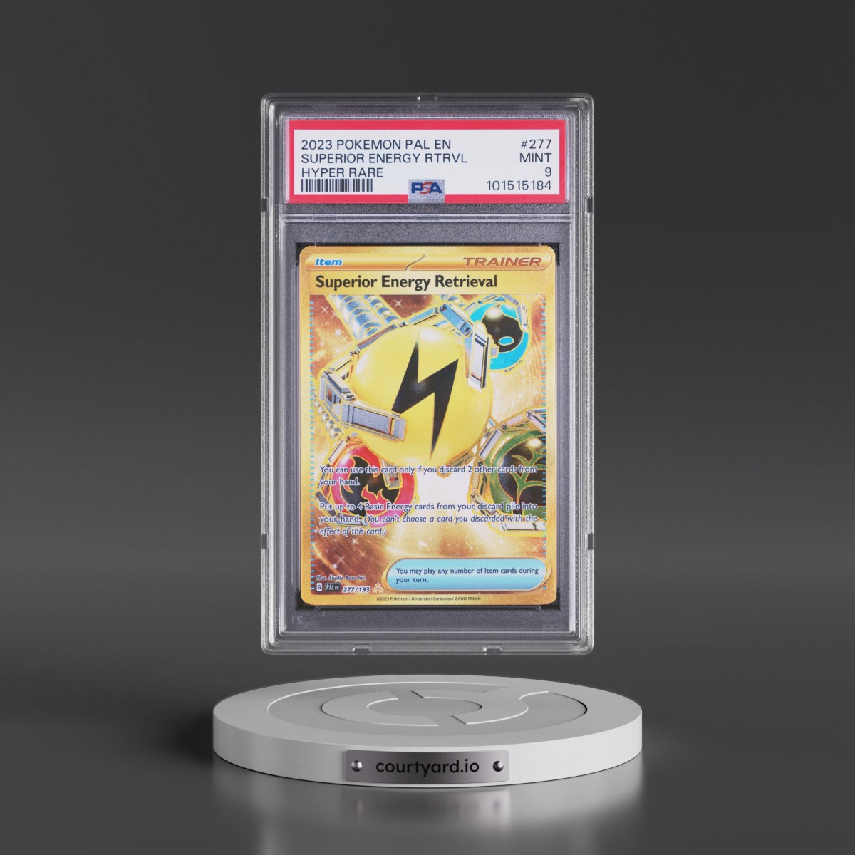 2023 Pokémon Pal EN-Paldea Evolved #277 Superior Energy Retrieval - Hyper Rare (PSA 9 MINT)