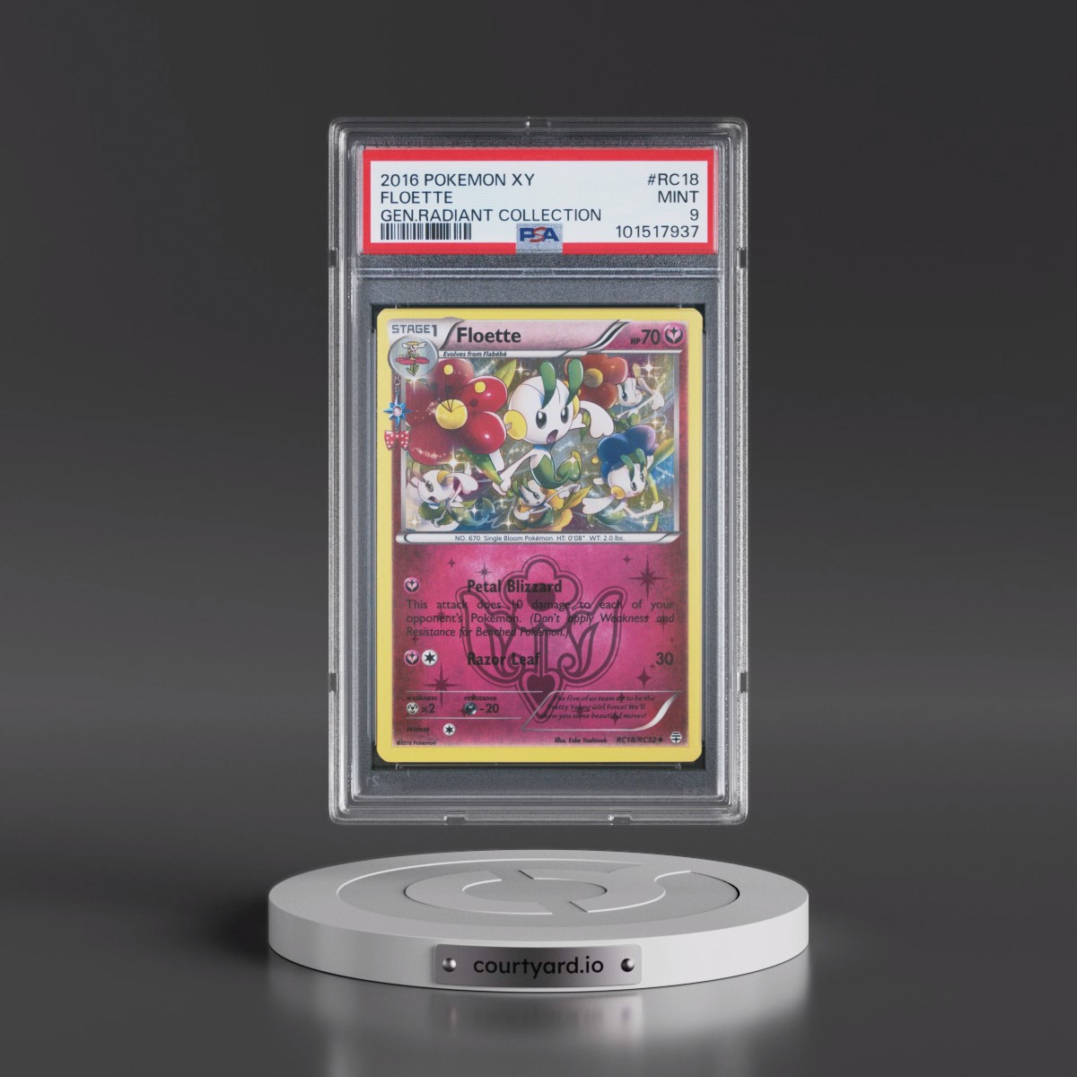 2016 Pokémon XY Generations Radiant Collection #RC18 Floette (PSA 9 MINT)