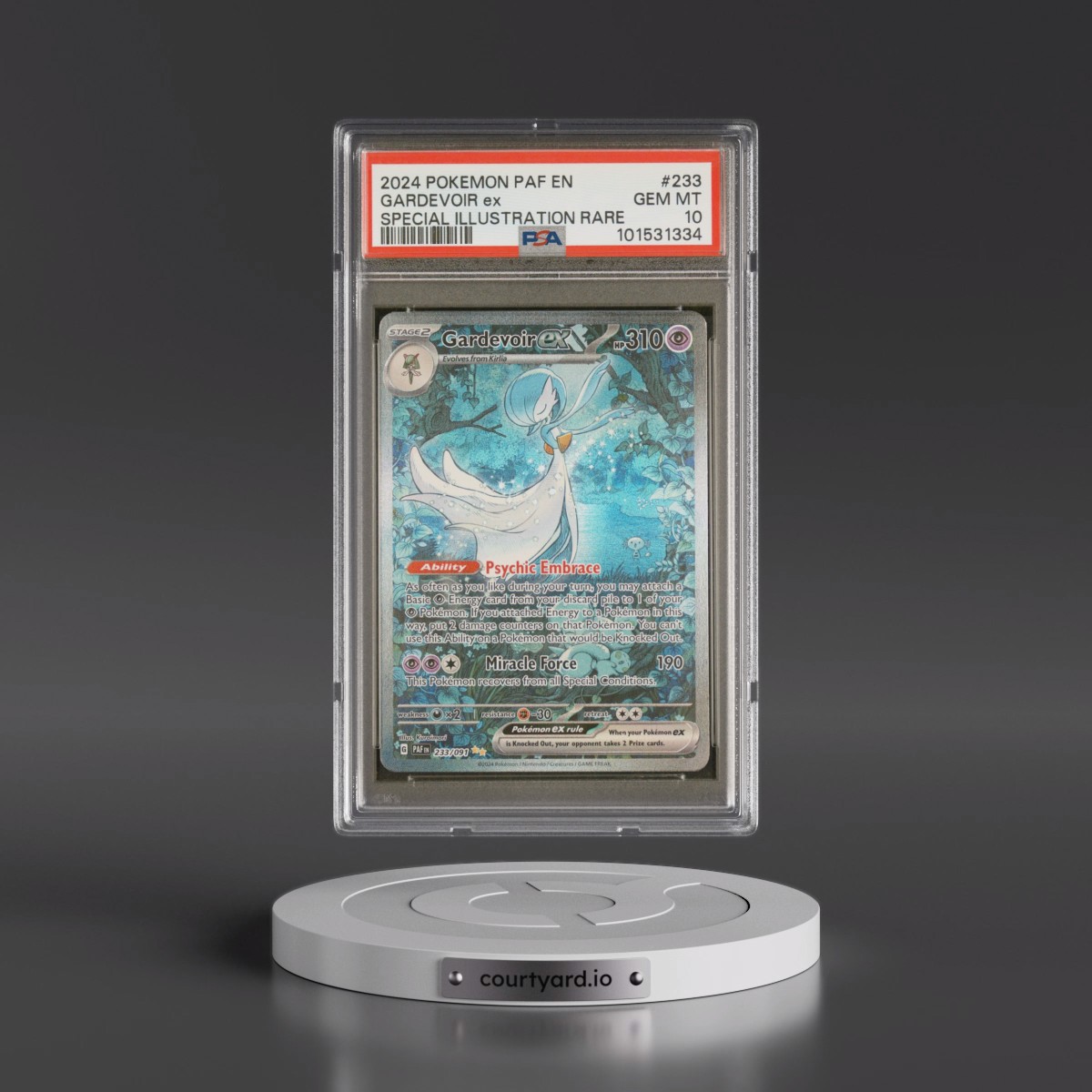 2024 Pokémon Paf EN-Paldean Fates #233 Gardevoir EX - Holo Special Illustration Rare (PSA 10 GEM MINT)