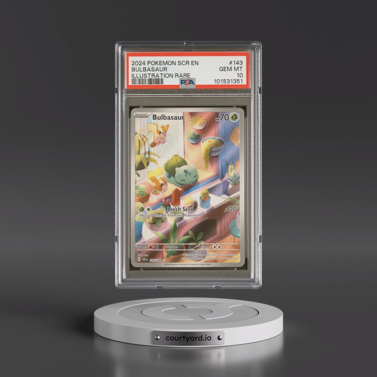 2024 Pokémon Scr EN-Stellar Crown #143 Bulbasaur - Illustration Rare (PSA 10 GEM MINT)