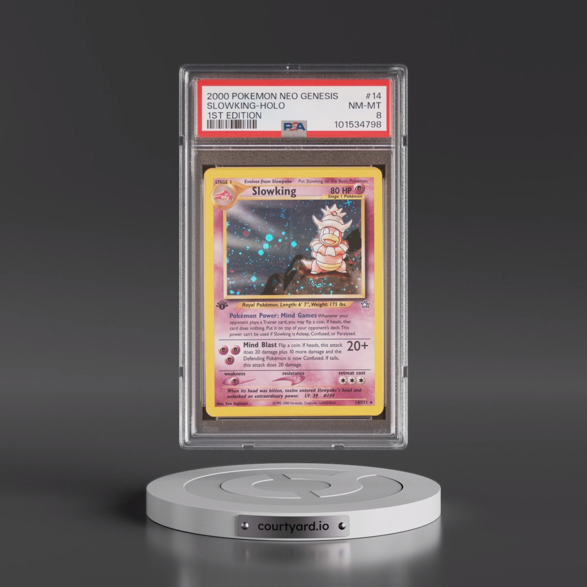 2000 Pokémon Neo Genesis #14 Slowking - 1st Edition Holo (PSA 8 NM-MT)