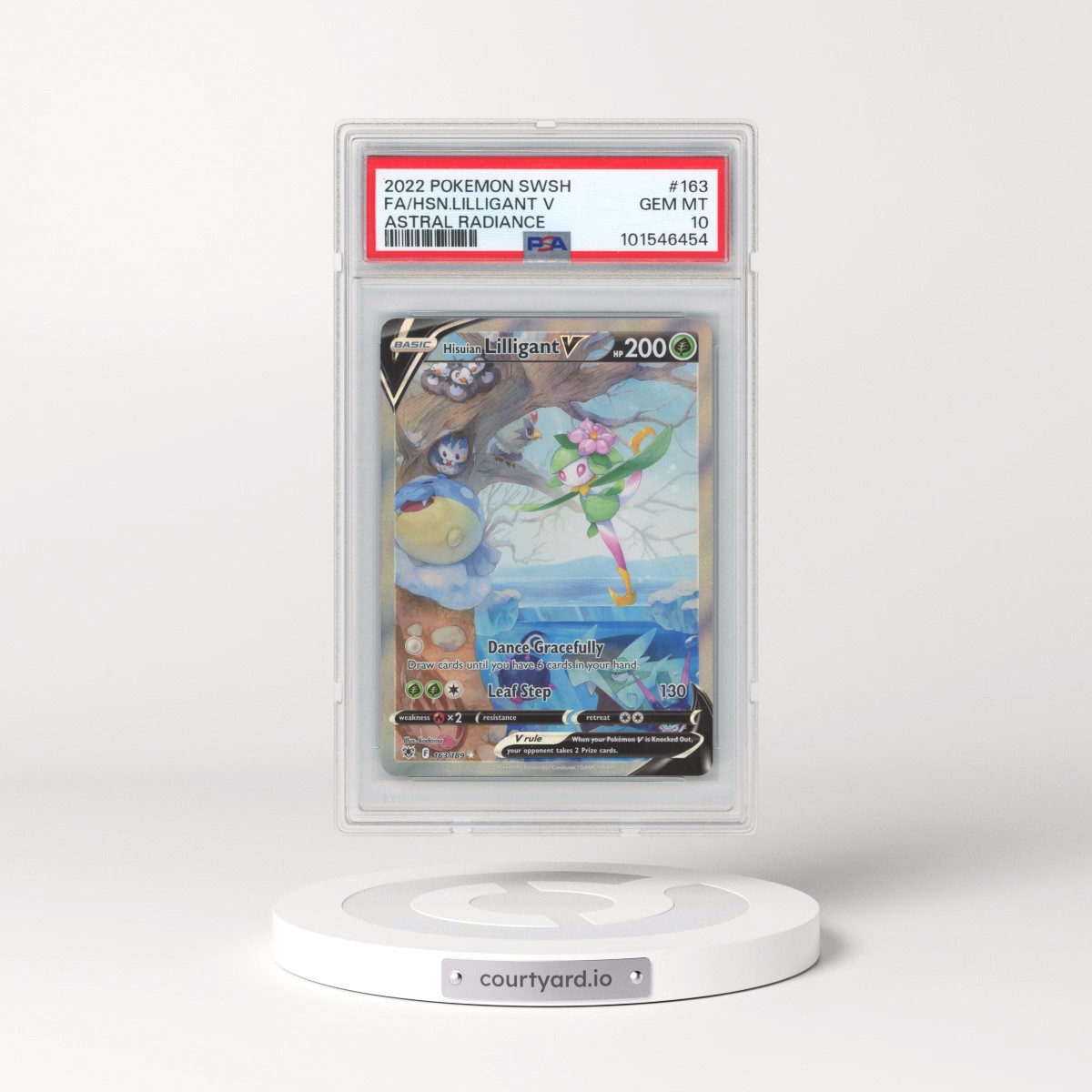 2022 Pokémon Sword & Shield Astral Radiance #163 Hisuian Lilligant V - Holo Full Art (PSA 10 GEM MINT)