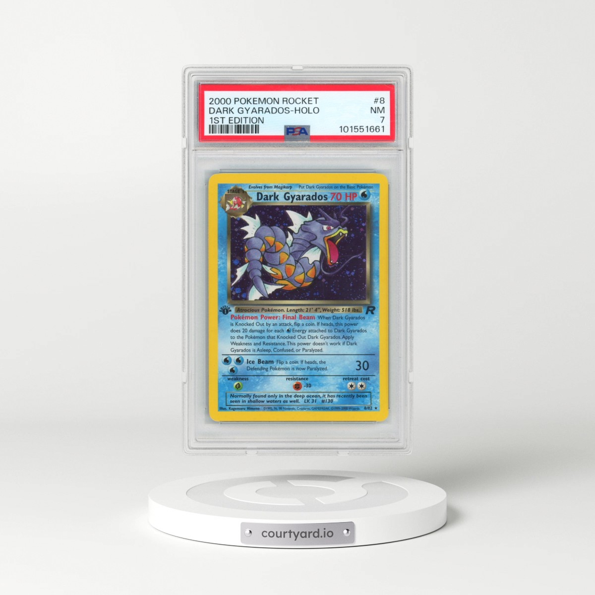 2000 Pokémon Rocket #8 Dark Gyarados - 1st Edition Holo (PSA 7 NM)