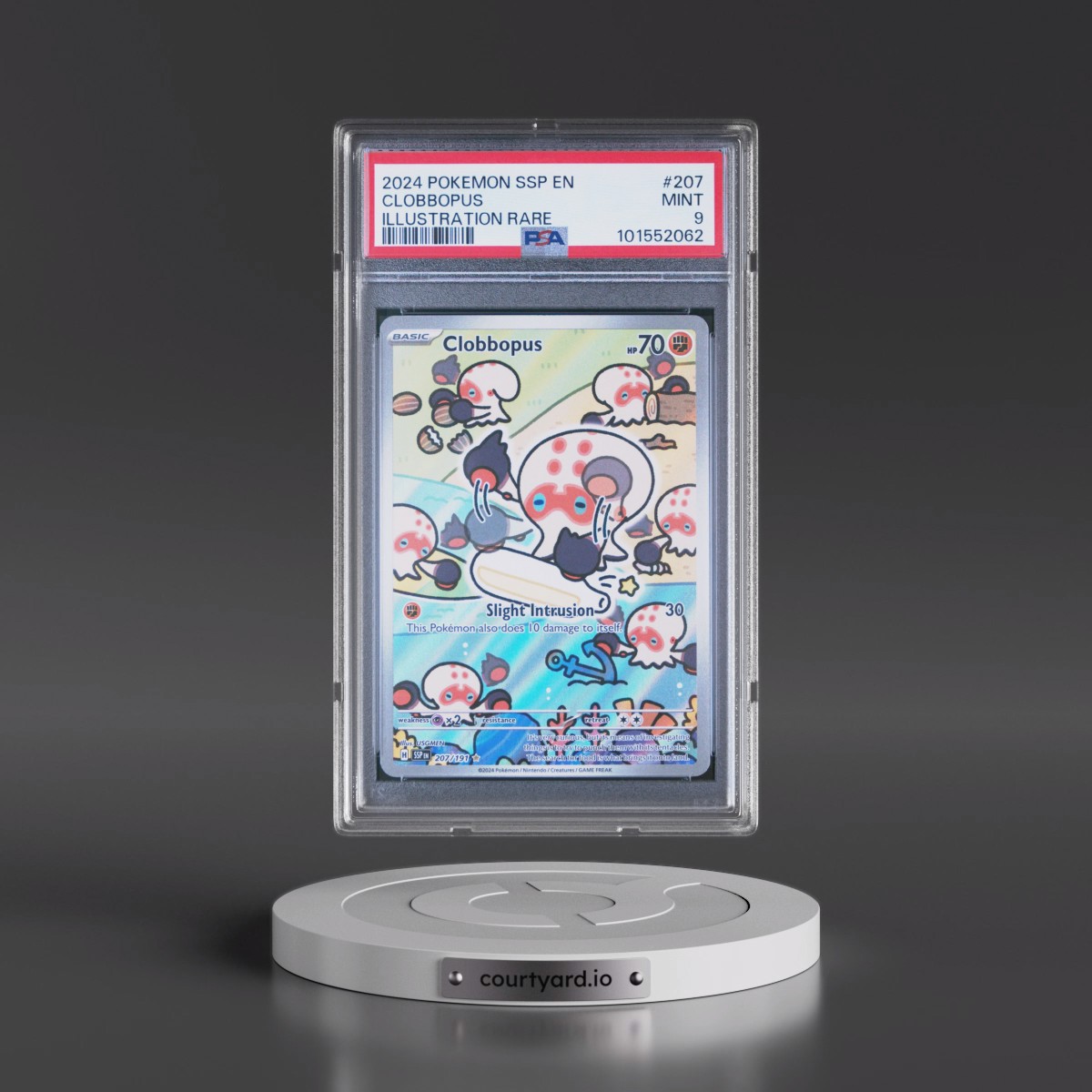 2024 Pokémon Ssp EN-Surging Sparks #207 Clobbopus - Illustration Rare (PSA 9 MINT)
