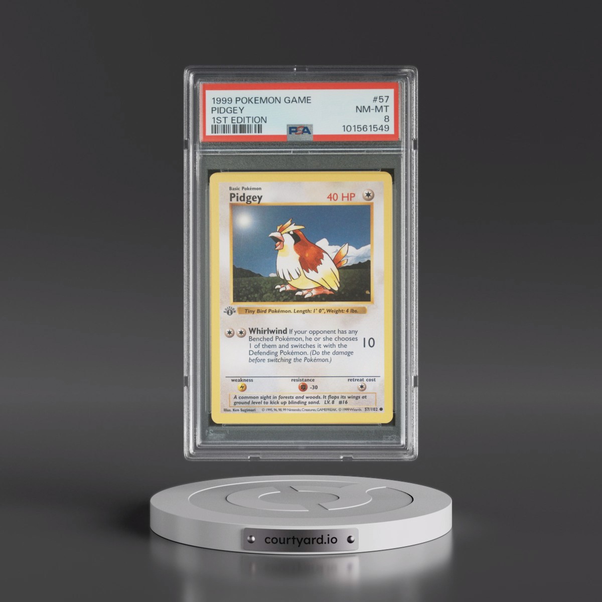 1999 Pokémon Game #57 Pidgey - 1st Edition (PSA 8 NM-MT)