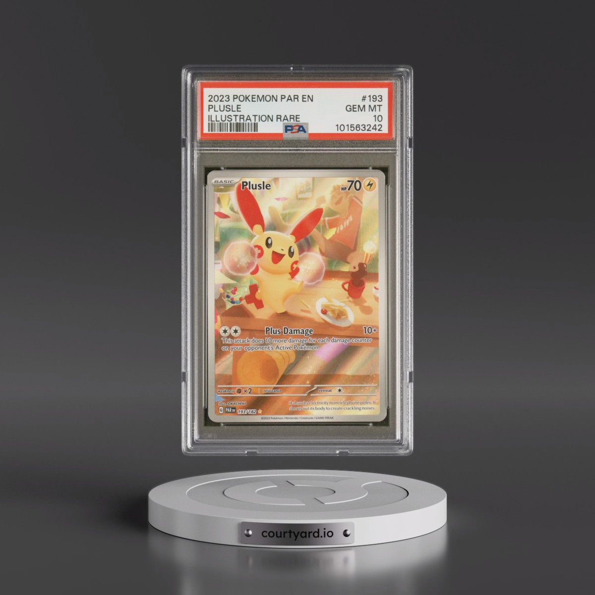 2023 Pokémon Par EN-Paradox Rift #193 Plusle - Illustration Rare (PSA 10 GEM MINT)