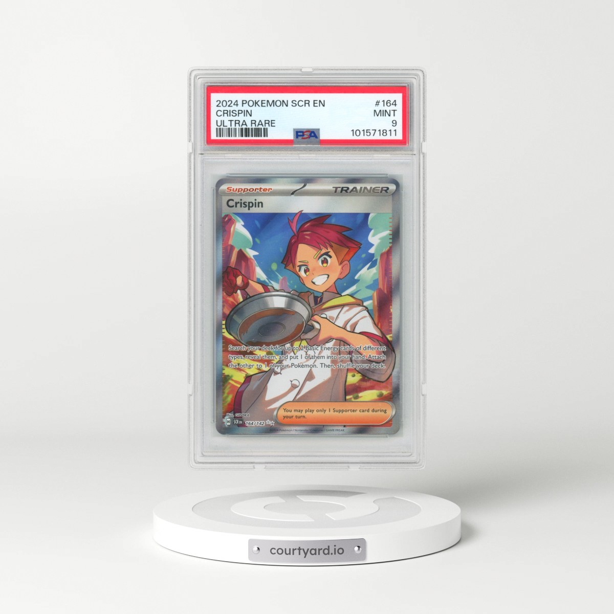 2024 Pokémon Scr EN-Stellar Crown #164 Crispin - Ultra Rare (PSA 9 MINT)