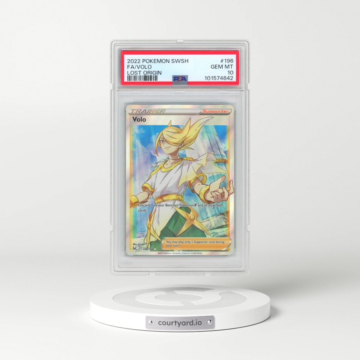 2022 Pokémon Sword & Shield Lost Origin #196 Volo - Full Art (PSA 10 GEM MINT)
