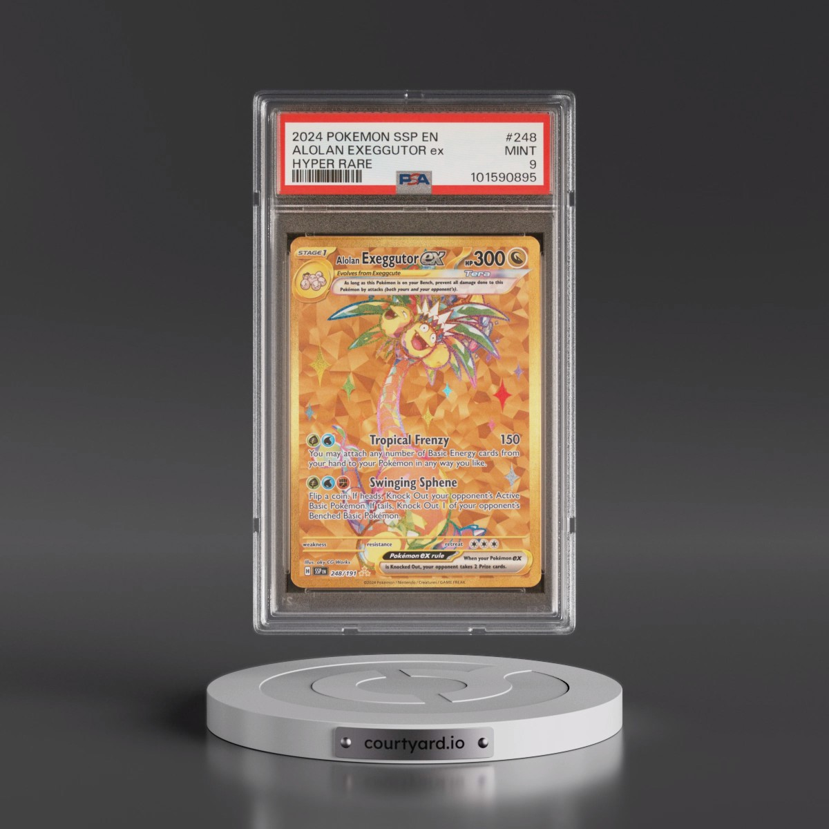 2024 Pokémon Ssp EN-Surging Sparks #248 Alolan Exeggutor EX - Holo Hyper Rare (PSA 9 MINT)