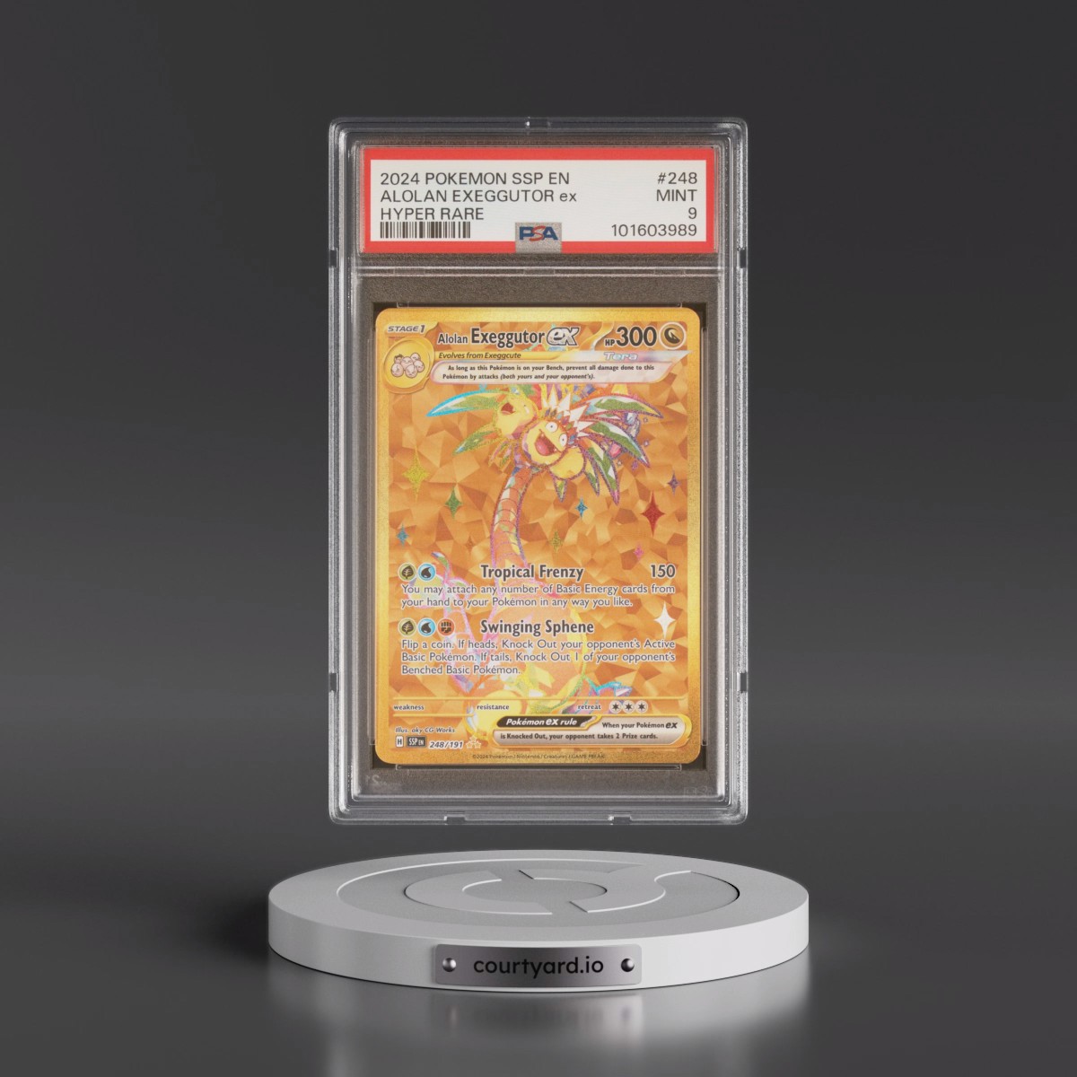 2024 Pokémon Ssp EN-Surging Sparks #248 Alolan Exeggutor EX - Holo Hyper Rare (PSA 9 MINT)