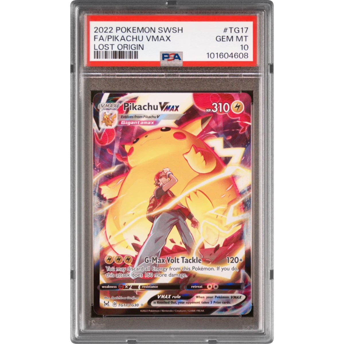 2022 Pokémon Sword & Shield Lost Origin #TG17 Pikachu Vmax - Full Art (PSA 10 GEM MINT)