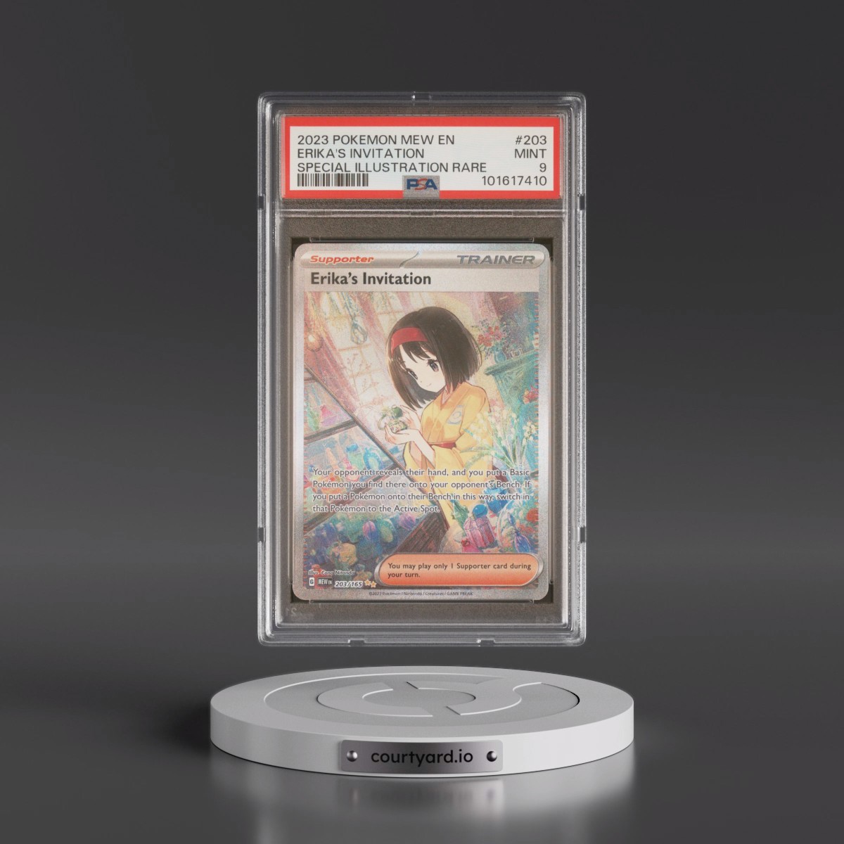 2023 Pokémon Mew EN-151 #203 Erika's Invitation - Special Illustration Rare (PSA 9 MINT)