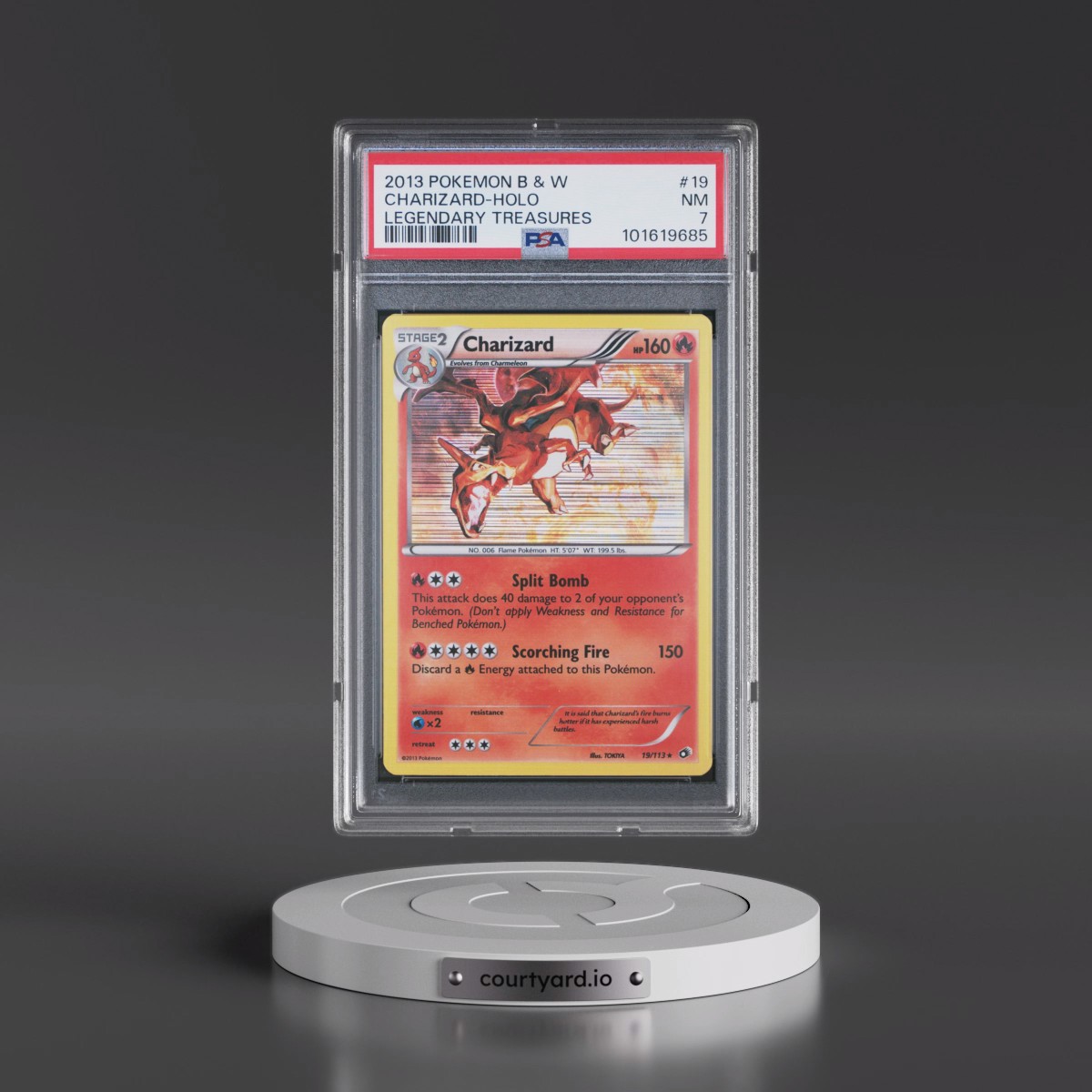 2013 Pokémon Black & White Legendary Treasures #19 Charizard - Holo (PSA 7 NM)