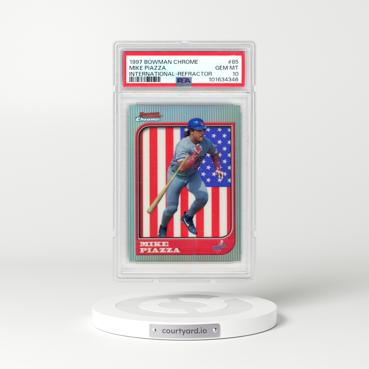 1997 Bowman Chrome International #85 Mike Piazza - Refractor (PSA 10 GEM MINT)