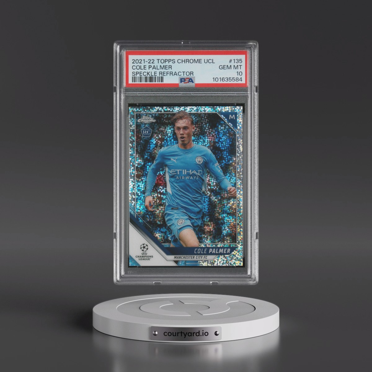 2021 Topps Chrome UEFA Champions League #135 Cole Palmer - Speckle Refractor (PSA 10 GEM MINT)