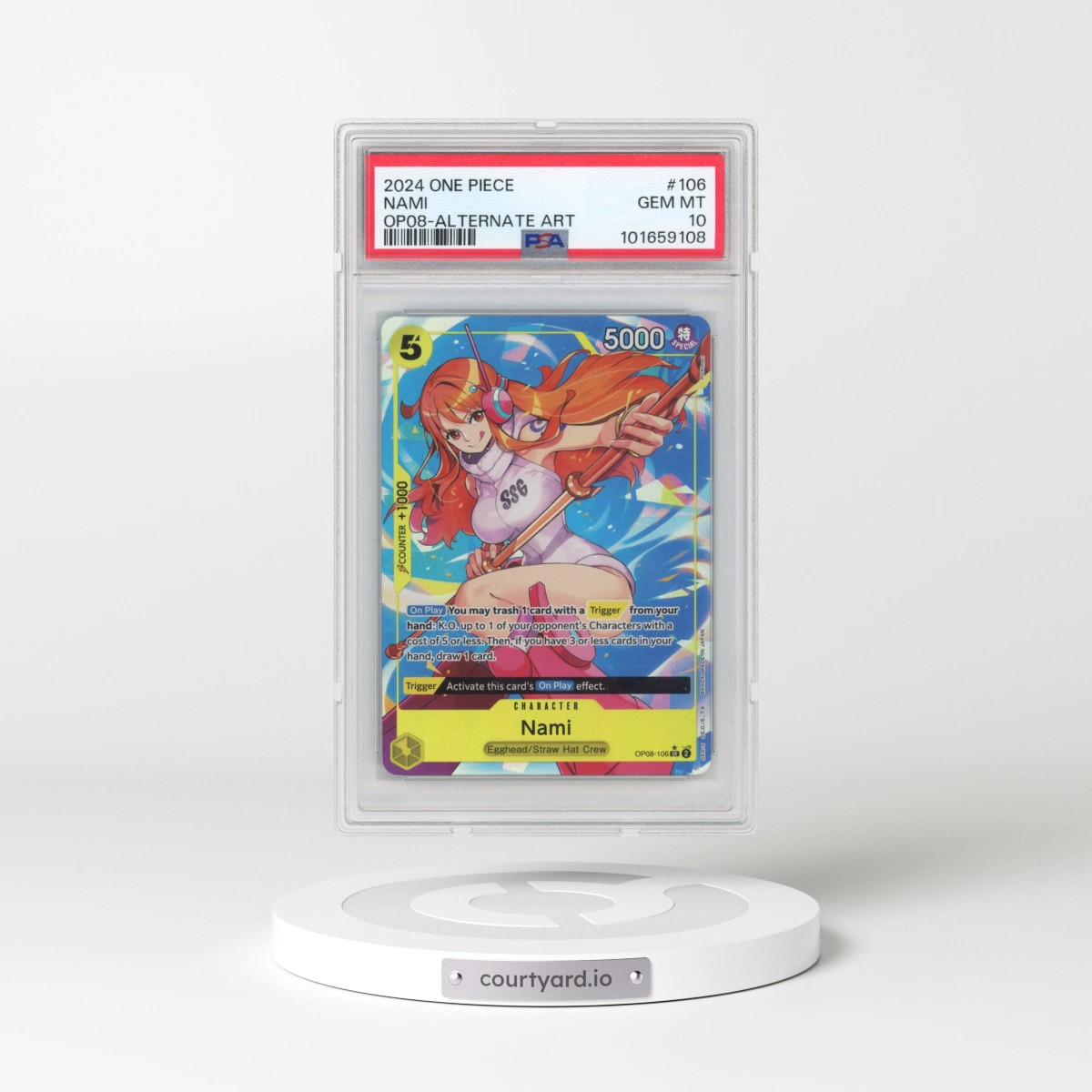 2024 One Piece OP08-Two Legends #106 Nami - Alternate Art (PSA 10 GEM MINT)