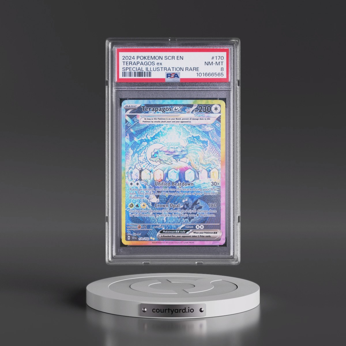 2024 Pokémon Scr EN-Stellar Crown #170 Terapagos EX - Holo Special Illustration Rare (PSA 8 NM-MT)