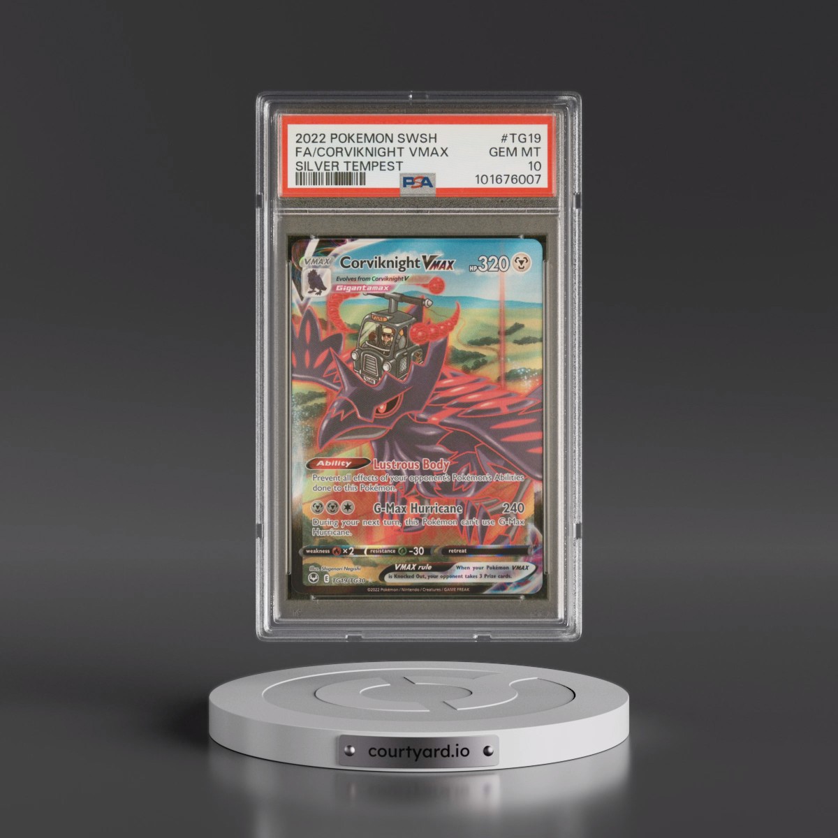 2022 Pokémon Sword & Shield Silver Tempest #TG19 Corviknight Vmax - Full Art (PSA 10 GEM MINT)