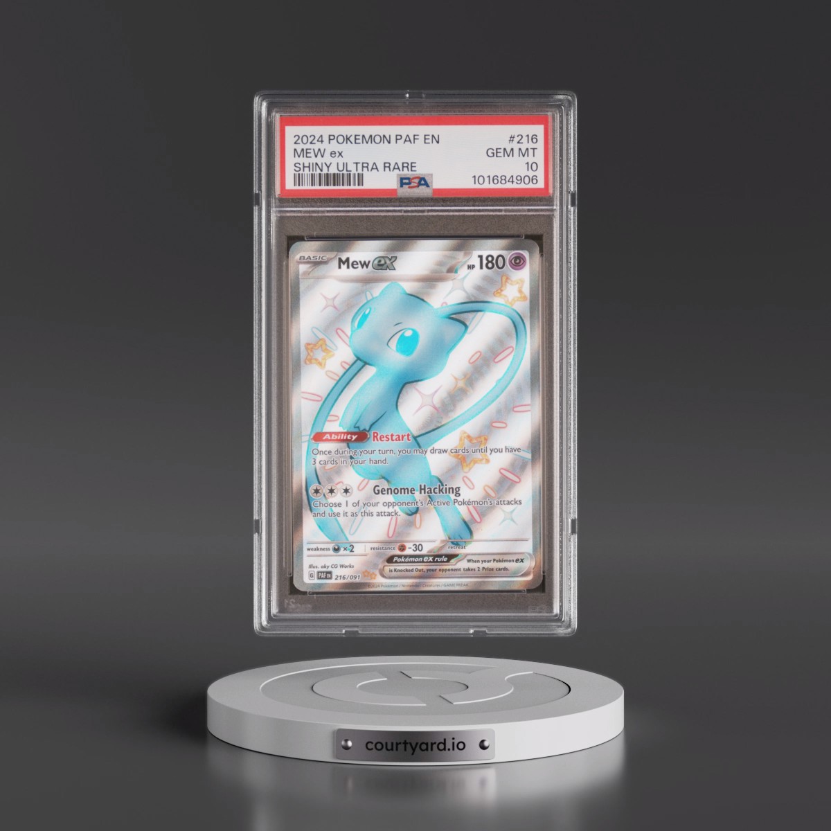 2024 Pokémon Paf EN-Paldean Fates #216 Mew EX - Holo Shiny Ultra Rare (PSA 10 GEM MINT)