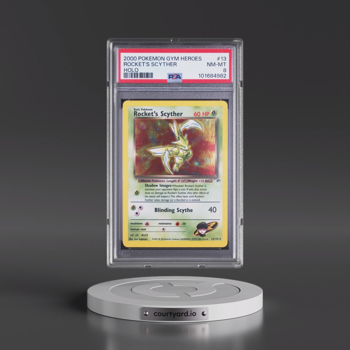 2000 Pokémon Gym Heroes #13 Rocket's Scyther - Holo (PSA 8 NM-MT)