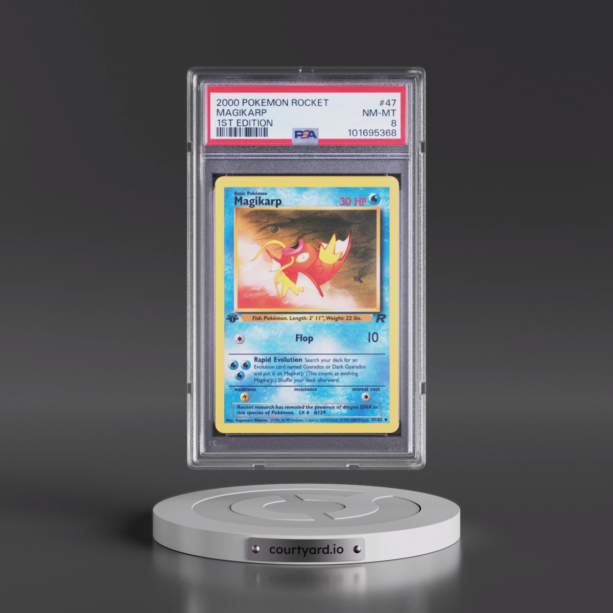 2000 Pokémon Rocket #47 Magikarp - 1st Edition (PSA 8 NM-MT)