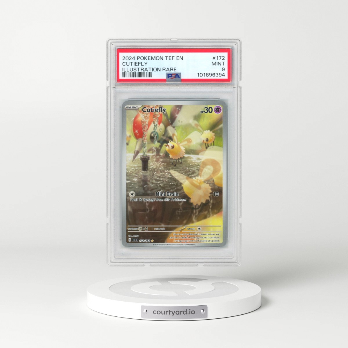 2024 Pokémon Tef EN-Temporal Forces #172 Cutiefly - Illustration Rare (PSA 9 MINT)