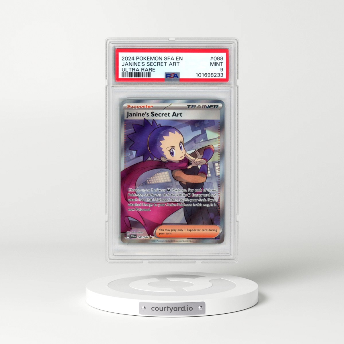 2024 Pokémon Sfa EN-Shrouded Fable #088 Janine's Secret Art - Ultra Rare (PSA 9 MINT)
