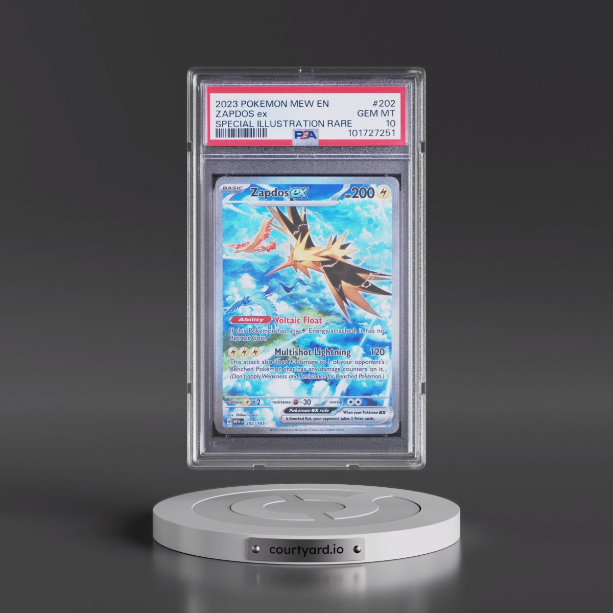 2023 Pokémon Mew EN-151 #202 Zapdos EX - Holo Special Illustration Rare (PSA 10 GEM MINT)