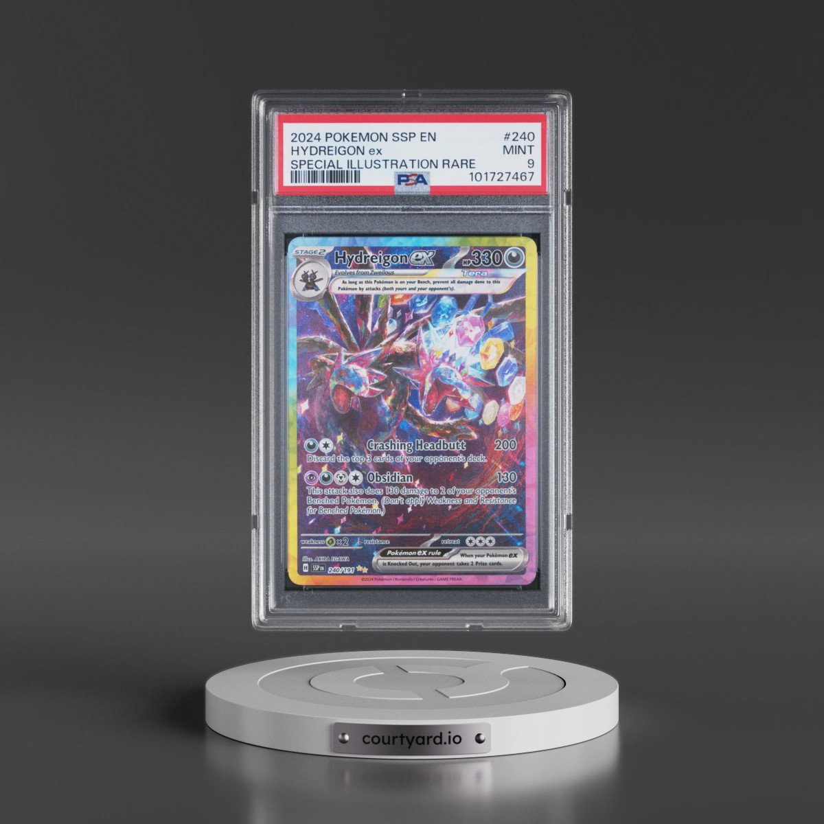 2024 Pokémon Ssp EN-Surging Sparks #240 Hydreigon EX - Holo Special Illustration Rare (PSA 9 MINT)