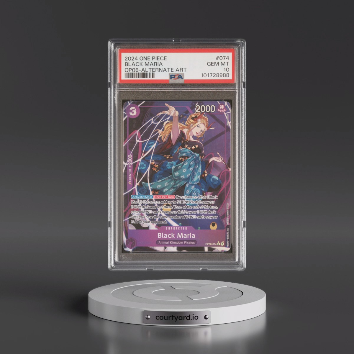 2024 One Piece OP08-Two Legends Black Maria - Alternate Art #074 PSA 10