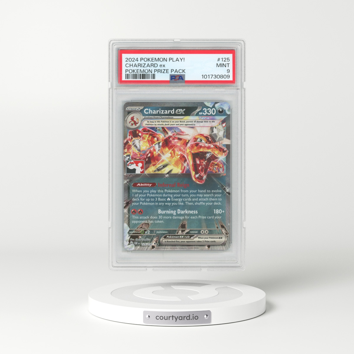 2024 Pokémon Play! Pokemon Prize Pack #125 Charizard EX - Holo (PSA 9 MINT)